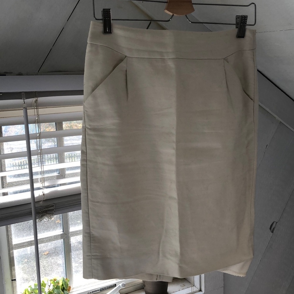JCrew classic cotton pencil skirt in ivory